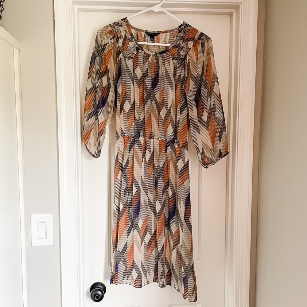Banana Republic orange geometric dress